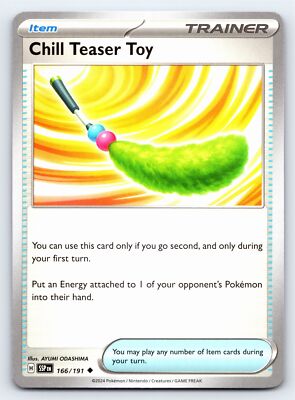 pokemon card toys Chill Teaser Toy 166/191 Uncommon Surging Sparks Pokemon Card - NM