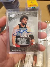 Signed 2021 Upper Deck AEW Spectrum Memorabilia Patch Autograph 8/20 Santana Aut
