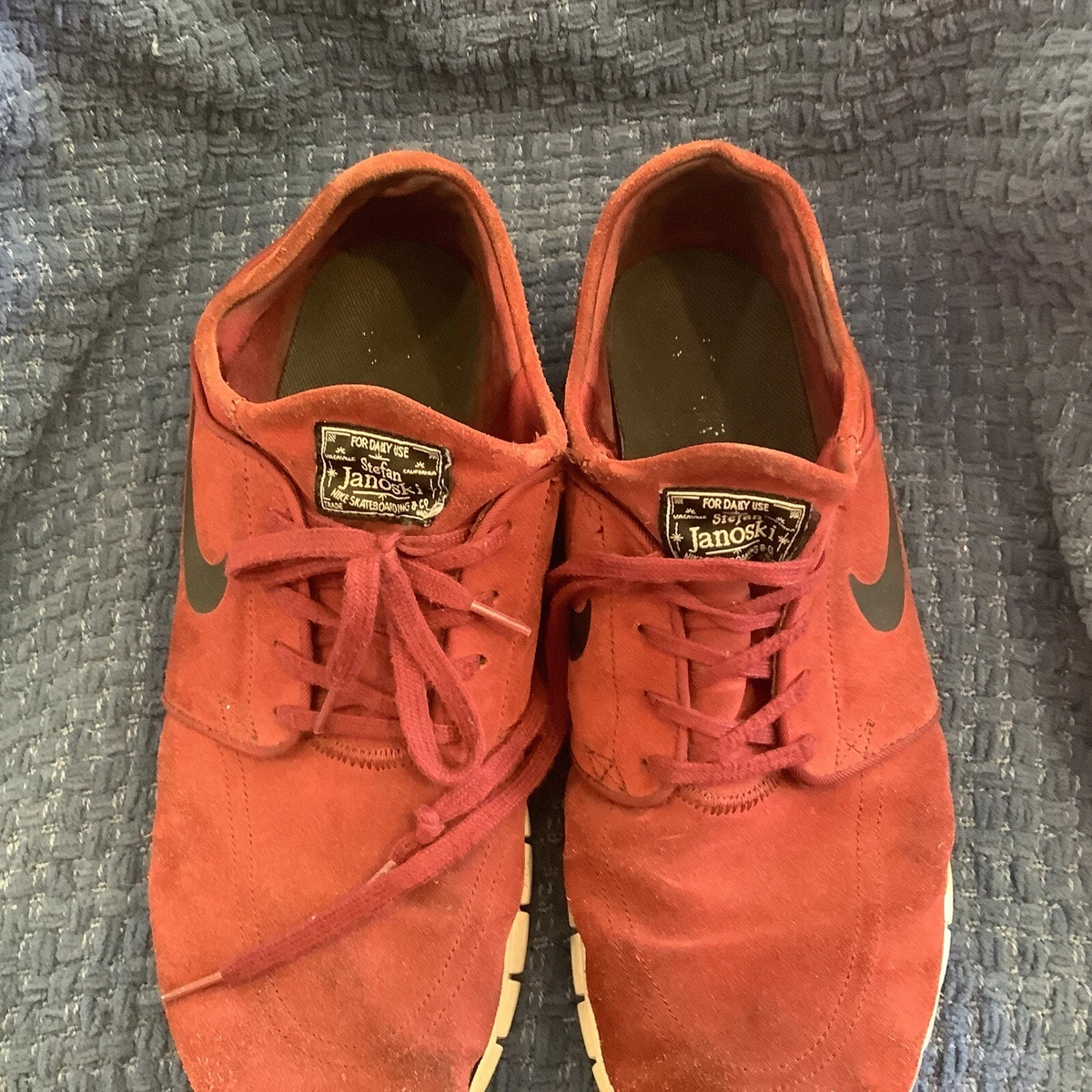 Nike SB Dunk Stefan Janoski Suede Max Low Maroon Red Shoes Mens 13 Skateboarding