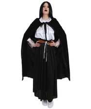 Adult Women's Witch Costume with Hat Costume, Black Halloween Costume