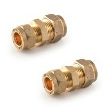 BRASS REDUCING COMPRESSION FITTINGS 2 x GAS COPPER PIPE ADAPTERS 10mm TO 8mm