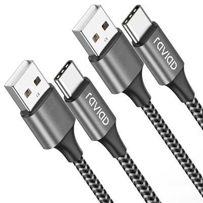 RAVIAD USB C Kabel [2Pack 2M] 3.1A Ladekabel USB C Schnellladekabel Nylon USB C 