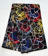 African Fabric/ Ankara - Red, Yellow 'Forces of Nature Remix', YARD or WHOLESALE