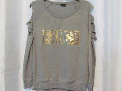 NWT Material Girl Active Juniors ''Fancy'' Long-Sleeve Gray Platinum M L Org $34.5