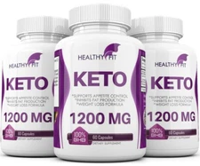3 X KETO BHB 1200mg PURE Ketone FAT BURNER Weight Loss Diet Pills Ketosis