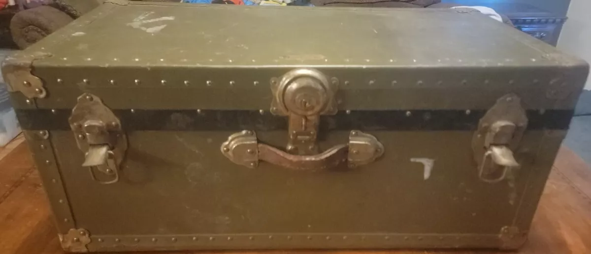 National Vulcanized Fibre Co Travel Trunk - 1920 - 1930's (With Key)