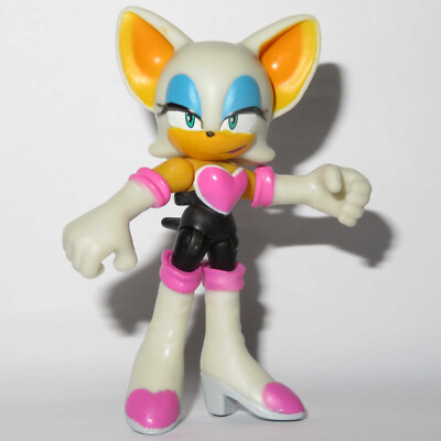 2,5'' ROUGE THE BAT! KEINE FLÜGEL GEBRAUCHT GUTE JAKKS PACIFIC FIGUR SPIELZEUG SEGA JOINTED