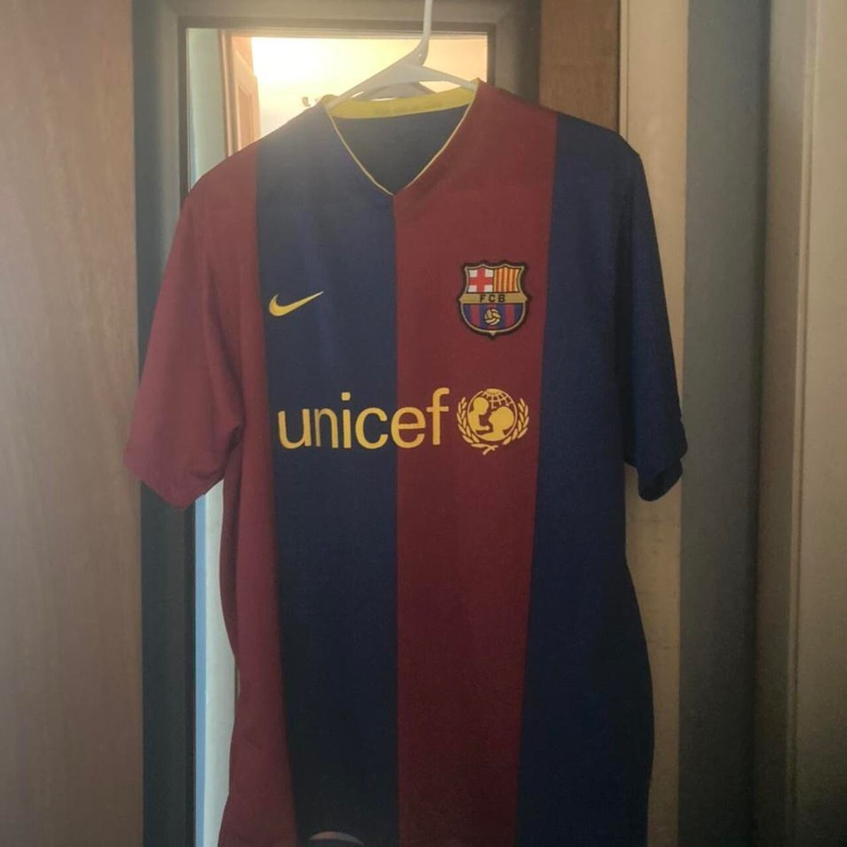 Lionel Leo Messi #19 Nike Barcelona Soccer Jersey Men's Size Lionel Leo Messi #19 Nike Barcelona Soccer Jersey Men's Size
