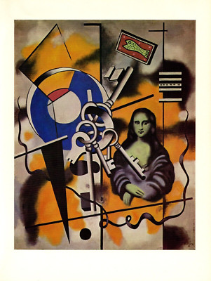 1976 Vintage FERNAND LEGER ''MONA LISA WITH KEYS'' Full COLOR offset Lithograph