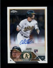 CAL STEVENSON 2023 TOPPS CHROME OAKLAND As ROOKIE ON CARD AUTOGRAPH AUTO BD5823