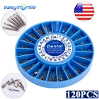 120pc Dental Screw Post Endodontic stainless Steel Conical Post Assort Kit 2*Key