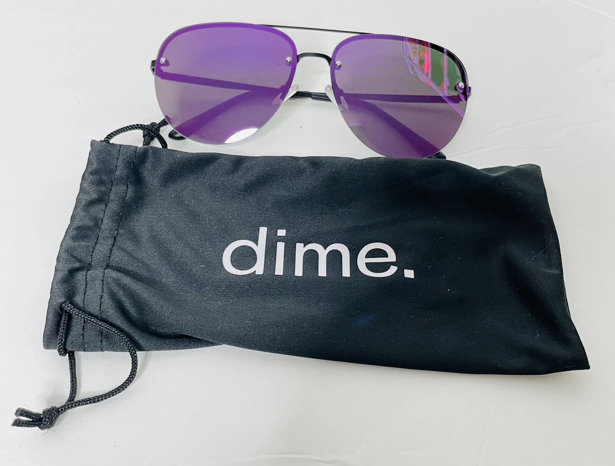 Dime Optics Cienega Aviator Sunglasses Pink Reflective Polarized Women New  | eBay