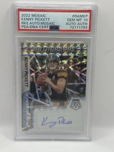 2022 Panini Mosaic Kenny Pickett Silver Prizm Rookie Auto PSA 10 Gem Mint RC