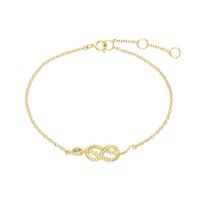 Ecfew™ Peridot Schlange Link Armband Aus Vergoldetem Sterlingsilber