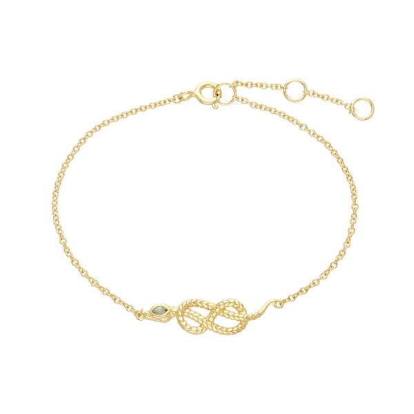 Ecfew™ Peridot Schlange Link Armband Aus Vergoldetem Sterlingsilber-image