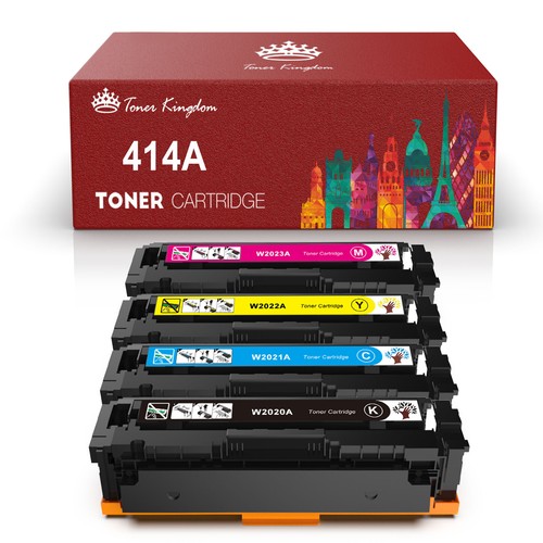 4 Toner for HP 414A W2020A Color Laserjet Pro MFP M479fdw M479fdn M454dn No  Chip | eBay