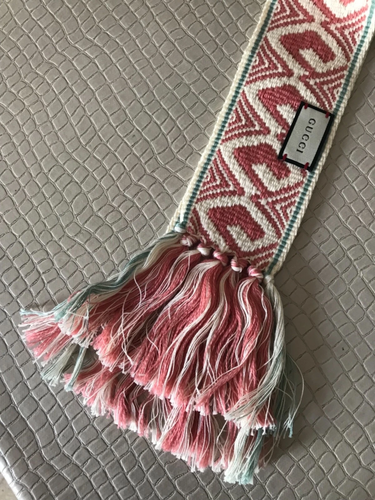 GUCCI CINTURA/SCIARPA DONNA VARIOPINTA LOGHI IN COTONE