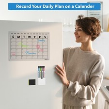 Magnetic Monthly Calendar Weekly Planner Set for Fridge Dry Erase Menu Board