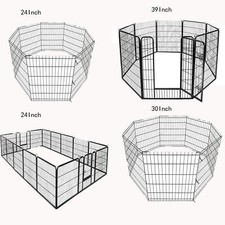8/16 Panels 24''30"39" Metal Dog Pet Exercise Fence Dog Playpen Kennels Safety