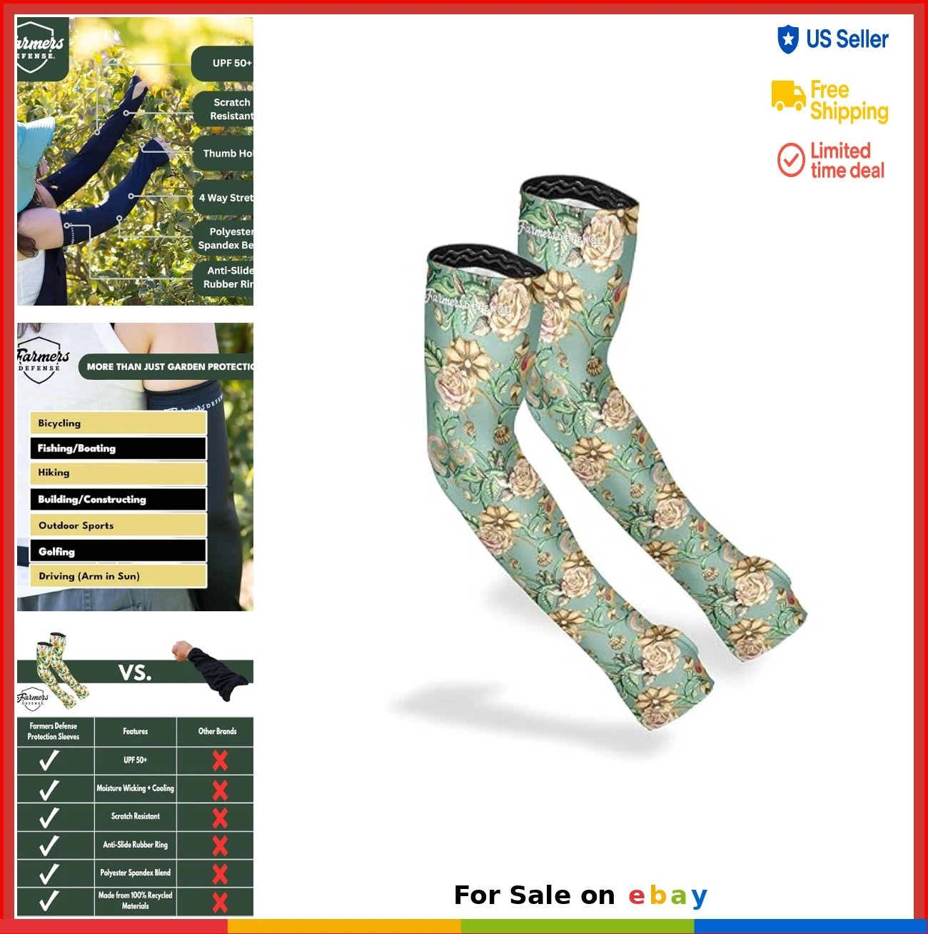 Arm Sleeves UPF 50+ UV Protection Cooling Gardening Anti Scratch for Outdoor