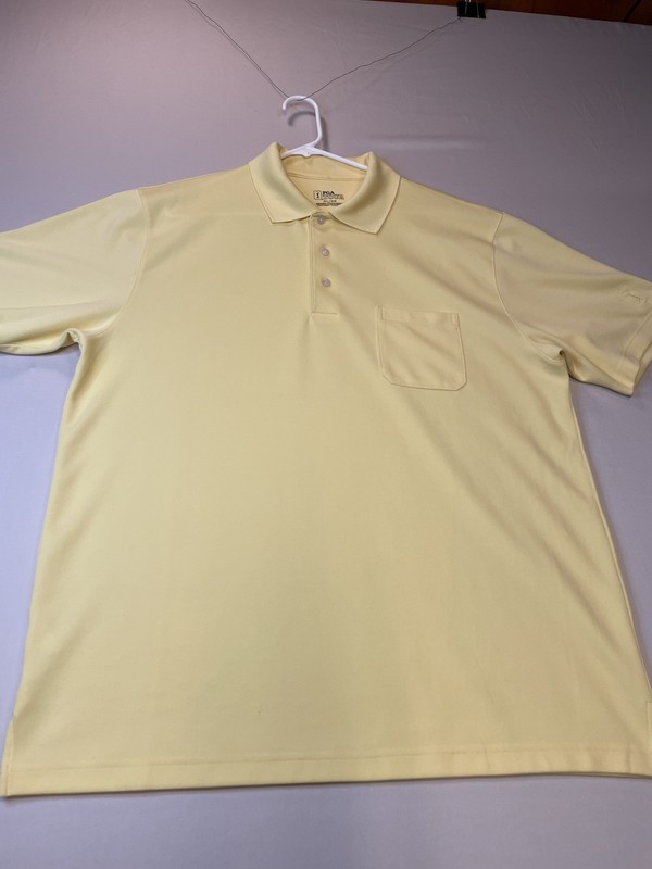 PGA TOUR Men’s XL Yellow Solid Polo Shirt