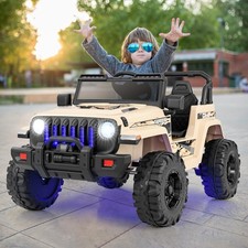 Ride on Truck 12V Battery Powered Ride on Car-Khaki Kids