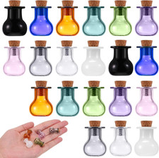 20 Pieces Tiny Spell Jars Mini Potion Bottles with Cork Clear Rum Mini Bottle Ti