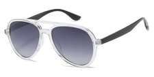 Aviator Style Clear Frame Gray Gradient Lens unisex Sunglasses Plastic