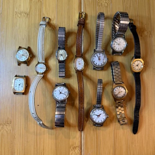 Vintage Timex 11-Piece Watch Lot - Not Running