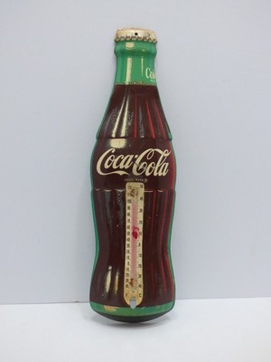Vintage Coca Cola Bottle Thermometer 16  Metal Donasco USA *Missing Thermometer*
