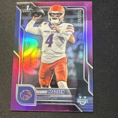 2025 BOWMAN CHROME U #24 MADDUX MADSEN FUCHSIA REFRACTOR BOISE STATE QB /225