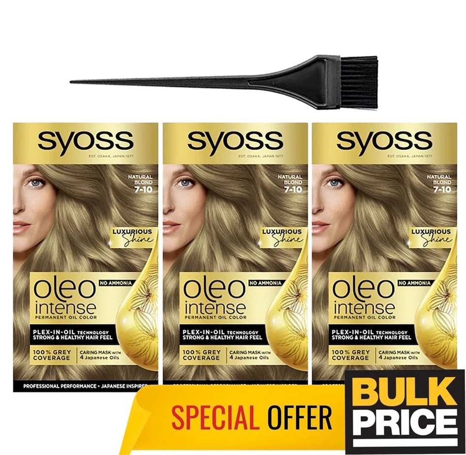 Syoss Oleo Intense 7-10 natürliche blonde ammoniakfreie Haarfarbe Salonqualität 3er Pack - Bild 4 von 4