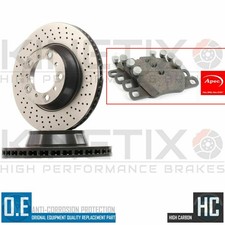 FÜR PORSCHE 911 CARRERA HINTEN GELOCHT HIGH CARBON BREMSSCHEIBEN APEC BELÄGE 330mm