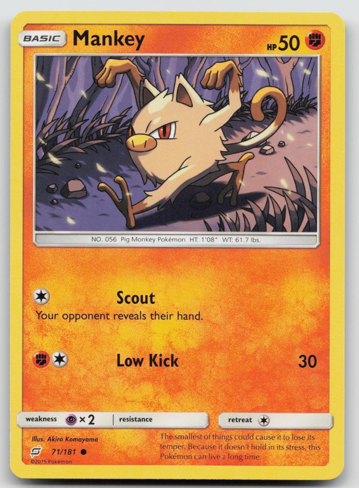 Mankey 71/181 Team Up Pokemon LP