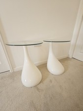 Contemporary White Glass Console Tables