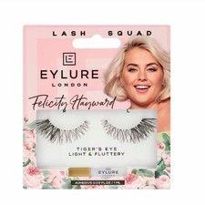 Image of x2 Eylure Felicity Hayward Tiger’s Eye False Eyelashes Fluttery + Glue - 2 PACKS