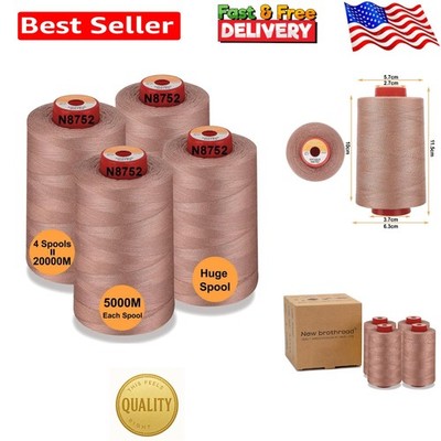 Durable Spun Polyester Thread in 4x Antique - 4 Large Cones for All Sewing Needs