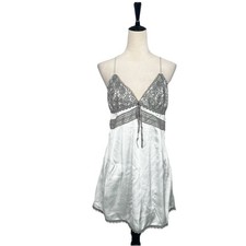 Urban Outfitters Light Before Dark Silver Cami Babydoll Dress Y2K Size XL