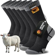 Merino Wool Walking Socks for Men Women, Cushioned Anti Blister Performance