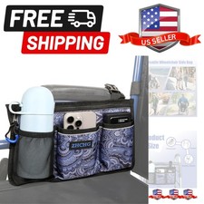Borsa Laterale per Sedia a Rotelle, Accessori per Poltrona Bracciolo con Portabicchieri, St...