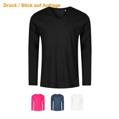 X.O by Promodoro Herren V-Neck Longsleeve Langarmshirt XS-3XL Übergrößen
