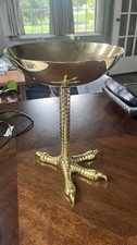 Bird Leg Claw Foot Design Brass candy dish 9.5 Tall