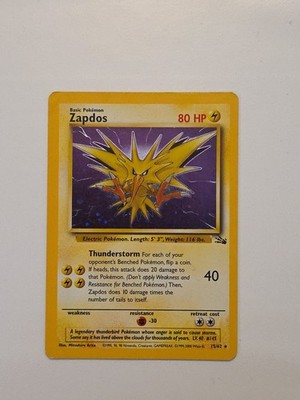 Pokémon Zapdos Fossil Unlimited Holo (Cosmos Error Holo) - 15/62 - LP Condition