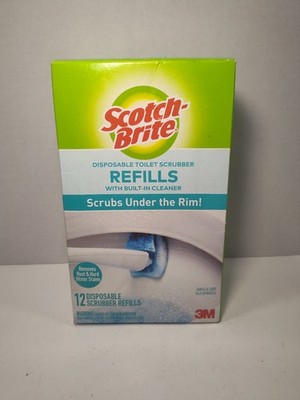 Scotch-Brite Disposable Toilet Scrubber Refills 12 Count Built-In Cleaner Open