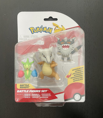 Pokémon PKW4095 - Battle Figure Set - Roselia, Mauzinger, Knogga