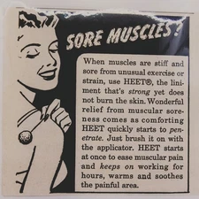 1950 Smiling Woman Ointment Sore Muscle HEET Original MCM Vtg PRINT AD Small