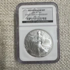 2006 W Burnished American Silver Eagle NGC MS70 20th Anniversary Label