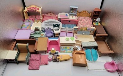 Fisher Price Mattel Vintage Lot Of Furniture Kitchen Baby Sofa Chairs Read