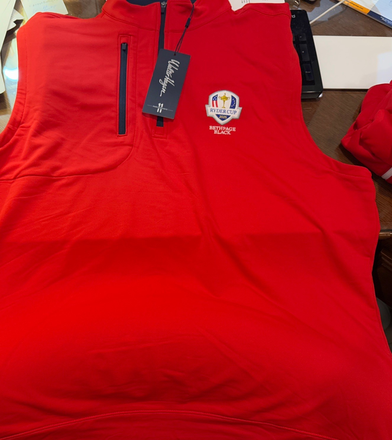 Ryder Cup 2025 Walter Hagen XL Vest Bethpage Black New With Tags - Red