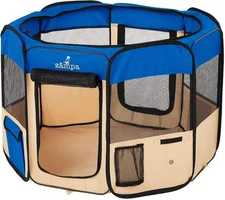 Portable Puppy Playpen, 8-Panel Indoor/Outdoor Pet Carrier | 80 in Dia